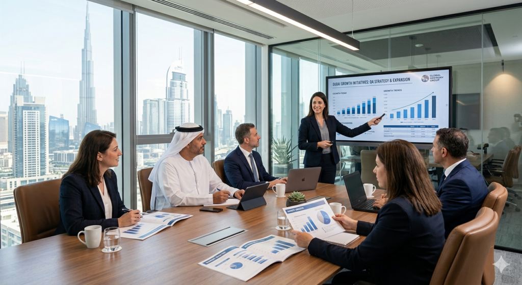 The Growing Role of Professional Consulting in Business Success Business consultants presenting growth strategies to company executives in a professional office environment.