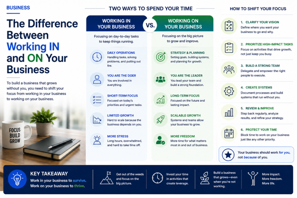 The Difference Between Working In and On Your Business | Business Management